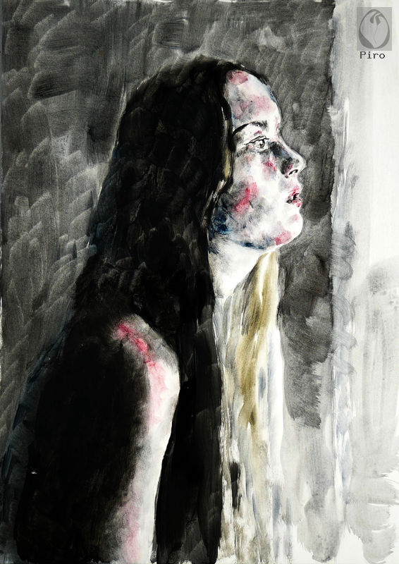 oil on paper - olio su carta di Piro